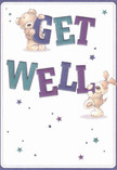 With a cheerful energy that mirrors Denmark Hill's friendly spirit, this get well card offers warmth and comfort through the playful companionship of a teddy bear and a puppy. The two characters, rendered with inviting softness, seem to leap from the creamy backdrop, balancing joyful, bold 'Get Well' letters shaded in teal and purple-the very colours that blossom in gardens near Ruskin Park. Tiny stars in varying blues and purples twinkle across the scene, infusing the card with optimism and a gentle magic, much like the smile sparked by a surprise bouquet at your door. The artist's attention to fur textures lends a plush, huggable quality, radiating a sense of tactile comfort. Designed with heartfelt intention, the card delivers its recovery message as warmly as a personal visit from a neighbour, carrying sincere encouragement and kindness from Denmark Hill's close-knit community.